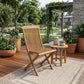 24" Brown Solid Wood Indoor Outdoor Deck Chair