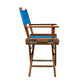 23" Blue and Natural Wood Solid Wood Indoor Outdoor Director Chair