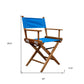 23" Blue and Natural Wood Solid Wood Indoor Outdoor Director Chair