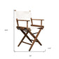 23" Brown and Ivory and Natural Wood Solid Wood Indoor Outdoor Director Chair
