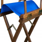 23" Blue and Brown Solid Wood Indoor Outdoor Director Chair
