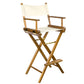 23" Ivory and Brown Solid Wood Indoor Outdoor Director Chair