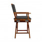 23" Black and Natural Wood Solid Wood Indoor Outdoor Director Chair with Black Cushion