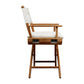 23" Natural Solid Wood Outdoor Folding Director Chair with Cream Cushion