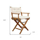 23" Natural Solid Wood Outdoor Folding Director Chair with Cream Cushion