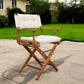 23" Natural Solid Wood Outdoor Folding Director Chair with Cream Cushion