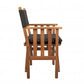 20" Black and Natural Wood Solid Wood Indoor Outdoor Director Chair with Black Cushion
