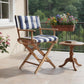 23" Blue and White and Natural Wood Solid Wood Indoor Outdoor Director Chair with Blue and White Cushion