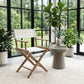23" Brown and Ivory and Natural Wood Solid Wood Indoor Outdoor Director Chair