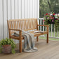 72" Teak Solid Wood Garden Bench