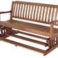 60" Brown Solid Teak Outdoor Glider Bench