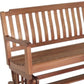 60" Brown Solid Teak Outdoor Glider Bench