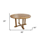 48" Brown Round Solid Teak Wood Dining Table