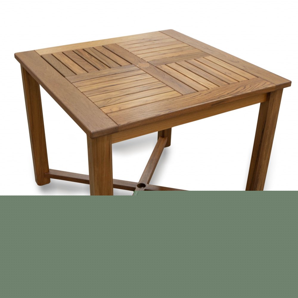 36" Brown Square Solid Wood Trestle Base Dining Table