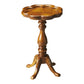 20" Medium Brown And Olive Ash Wood Floral Top End Table