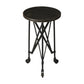 23" Black Industrial Rolling Round End Table