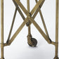 24" Antiqued Gold Iron Round Rolling End Table