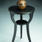 24" Black Manufactured Wood Round End Table With Shelf