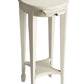 26" White Oval End Table With Shelf