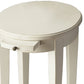 26" White Oval End Table With Shelf