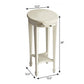 26" White Oval End Table With Shelf