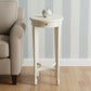 26" White Oval End Table With Shelf