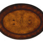 26" Dark Brown And Cherry Manufactured Wood Oval End Table With Two Drawers