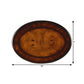 26" Dark Brown And Cherry Manufactured Wood Oval End Table With Two Drawers