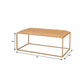 48" Gold And Brown Leather Rectangular Coffee Table