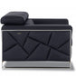 48" Black And Silver Italian Leather Club Chair