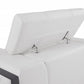 48" White And Gunmetal Italian Leather Arm Chair