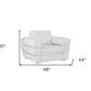 48" White Italian Leather Arm Chair