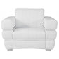 48" White Italian Leather Arm Chair