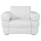 48" White Italian Leather Arm Chair