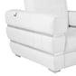 48" White Italian Leather Arm Chair