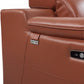 48" Camel And Silver Italian Leather Arm Chair
