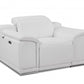 48" White Italian Leather Arm Chair