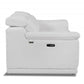 48" White Italian Leather Arm Chair