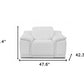 48" White Italian Leather Arm Chair