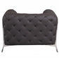 45" Brown Italian Leather Arm Chair