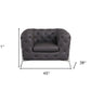 45" Brown Italian Leather Arm Chair