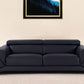 89" Black Italian Leather Sofa With Silver Legs