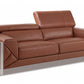 89" Camel Italian Leather Sofa With Silver Legs