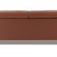 89" Camel Italian Leather Sofa With Silver Legs