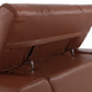 89" Camel Italian Leather Sofa With Silver Legs