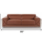 89" Camel Italian Leather Sofa With Silver Legs
