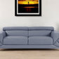 89" Light Blue Italian Leather Sofa With Chrome Legs