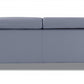 89" Light Blue Italian Leather Sofa With Chrome Legs