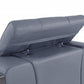 89" Light Blue Italian Leather Sofa With Chrome Legs