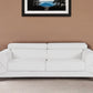 89" White Italian Leather Sofa With Chrome Legs